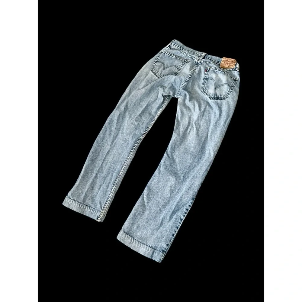 90's Vintage Levi's Jeans Men's 32x29 Blue Light Wash‎ 505 Custom Bottom Hem